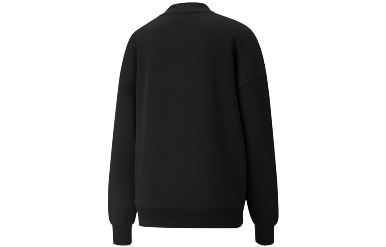 (WMNS) PUMA Logo Wellness Club Crewneck Sweatshirt 'Black' 534398-01