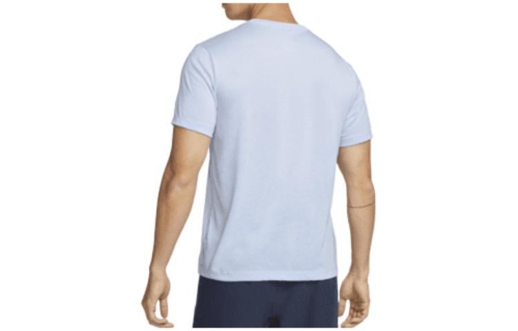 Nike Dri-FIT Character Alphabet Pattern Printing Training Sports Quick Dry Breathable Short Sleeve Blue DM6274-548