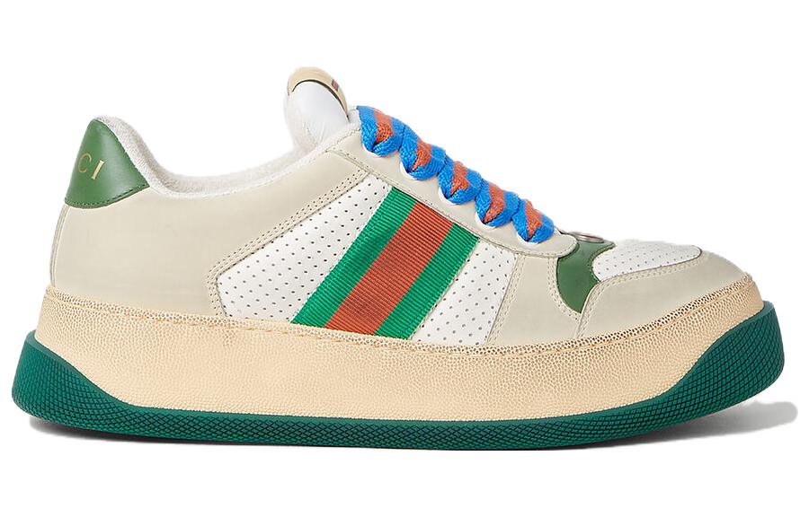 (WMNS) Gucci Screener GG Leather Sneakers 'Beige Green Red' 756478-0YIA0-9547