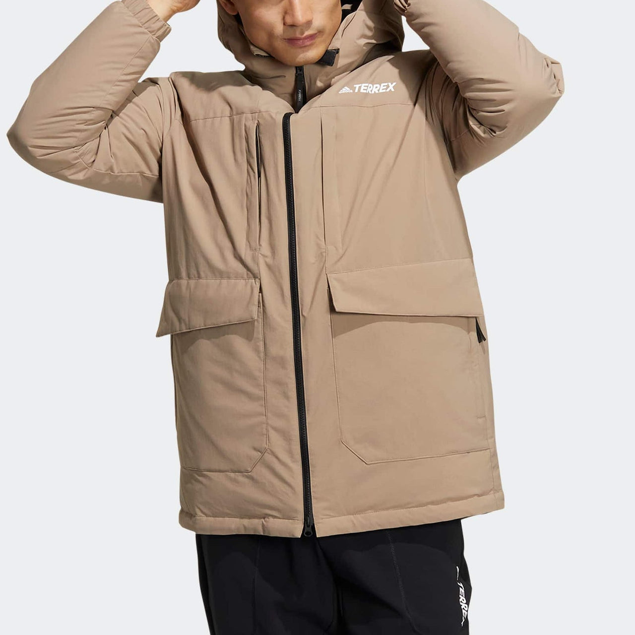adidas Terrex Mid Down Jacket 'Brown' HR8445