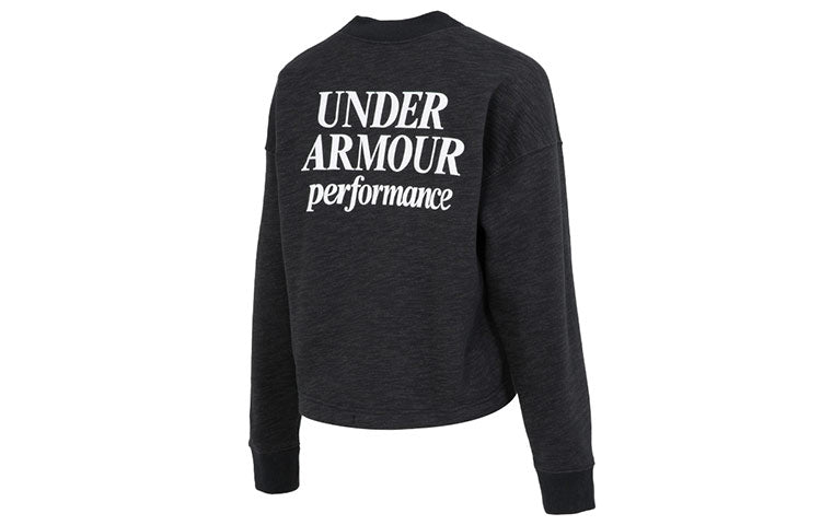 (WMNS) Under Armour Essential Script Crew Sweatshirt 'Black' 1374108-001