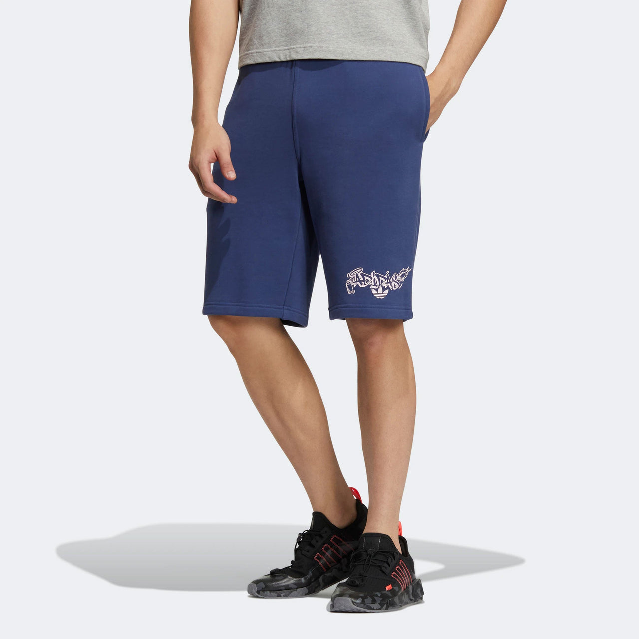 Men's adidas originals Solid Color Alphabet Printing Casual Sports Shorts Blue H49563