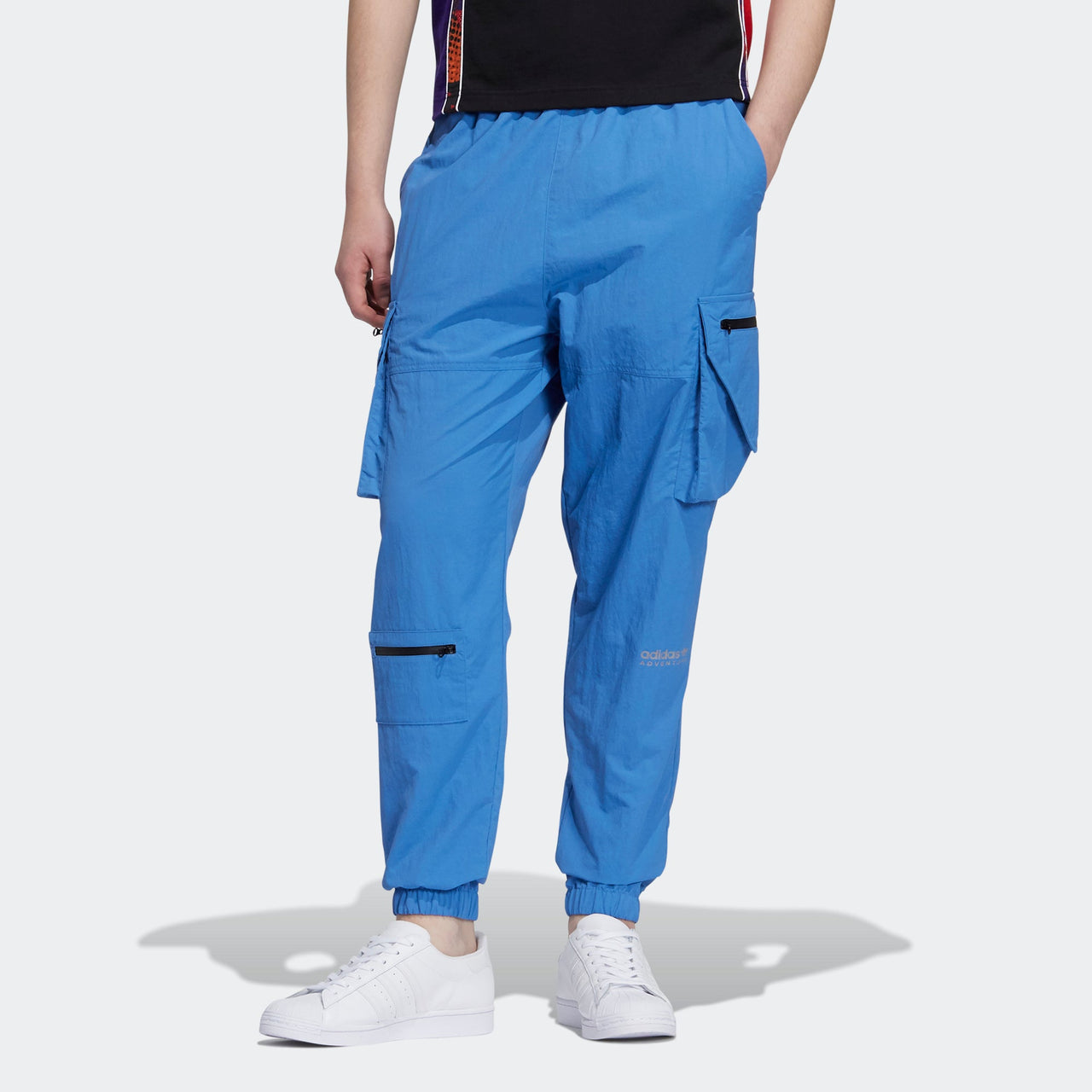 Men's adidas originals Adv Pants 1 Side Pocket Splicing Bundle Feet Sports Pants/Trousers/Joggers Blue H46707