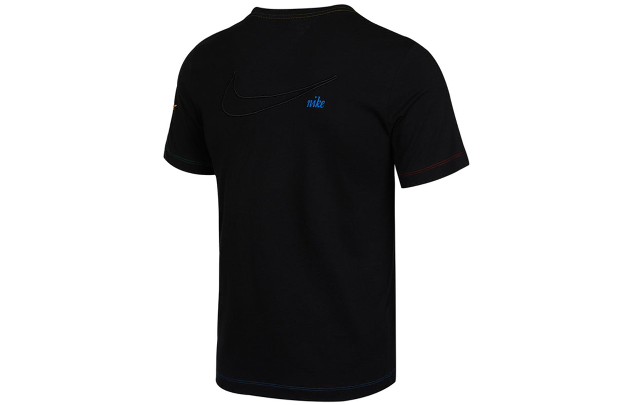 Men's Nike Nsw Tee Swoosh 50 Lbr Casual Sports Breathable Printing Short Sleeve Black T-Shirt DJ1394-010