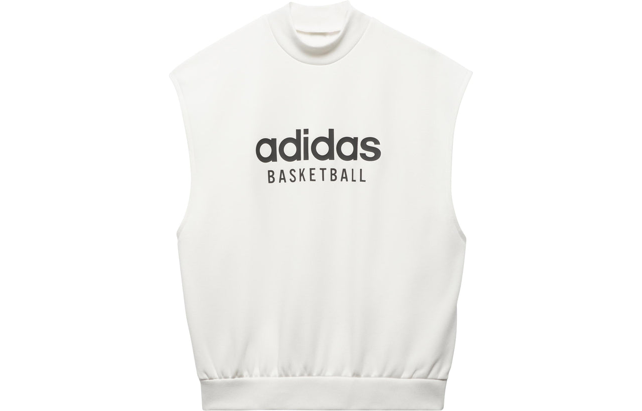 adidas Basketball Sleeveless Sweatshirt 'White' IA3417