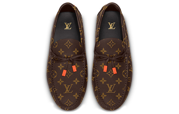 LOUIS VUITTON LV Driver Moccasin Shoes 'Brown Monogram with Orange' 1ABF7Z