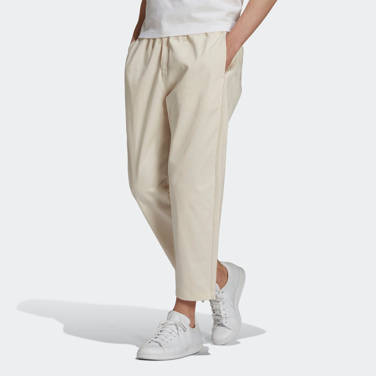 Men's adidas originals C Twill Pant Casual Breathable Sports Running Long Pants/Trousers Creamy White HG4867