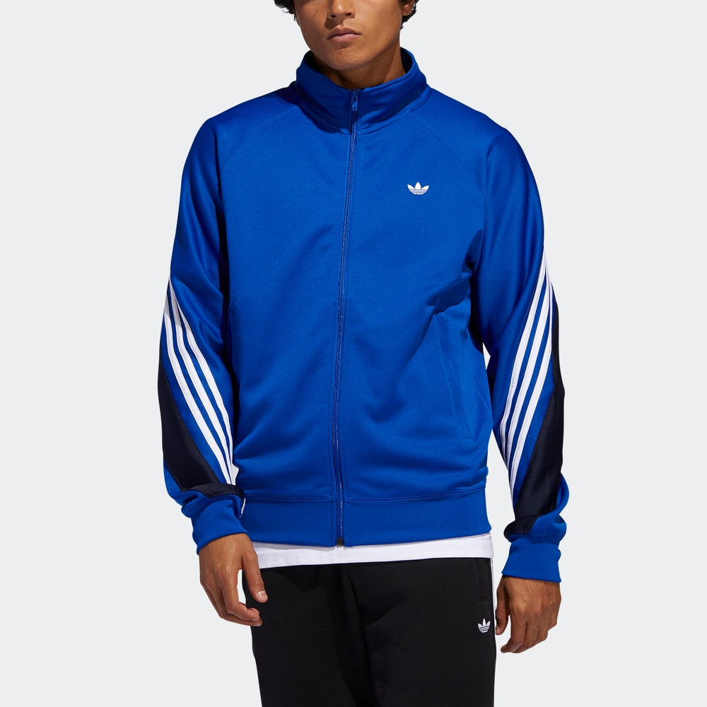 adidas originals Solid Color Logo Stand Collar Athleisure Casual Sports Jacket Blue FM1523