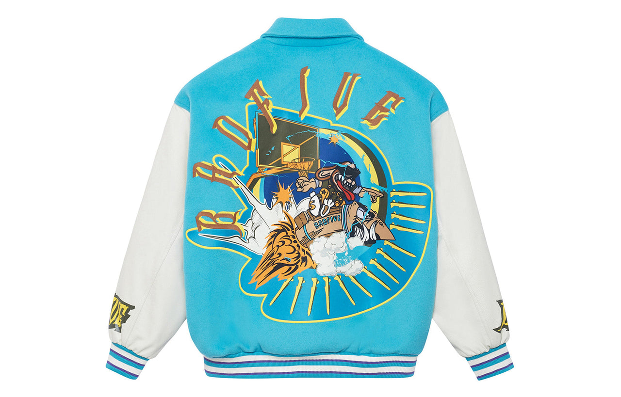Li-Ning BadFive Graphic Baseball Jacket 'Blue White' AJPS001-2