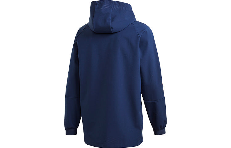 adidas REAL TRAVEL JKT Real Madrid Soccer/Football Sports Hooded Jacket Deep Blue FR3878