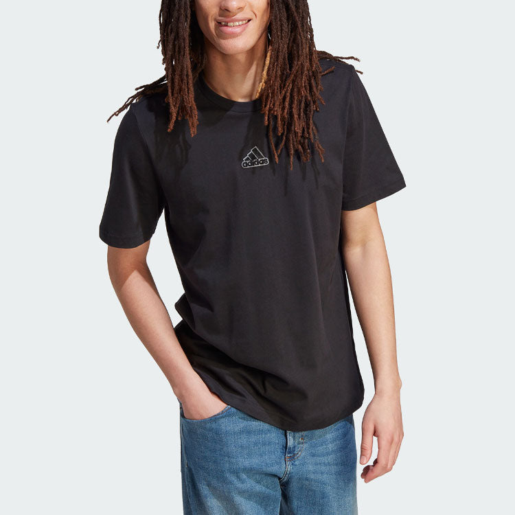 adidas Elevated Pile Embroidery Logo T-Shirts 'Black' IL5388