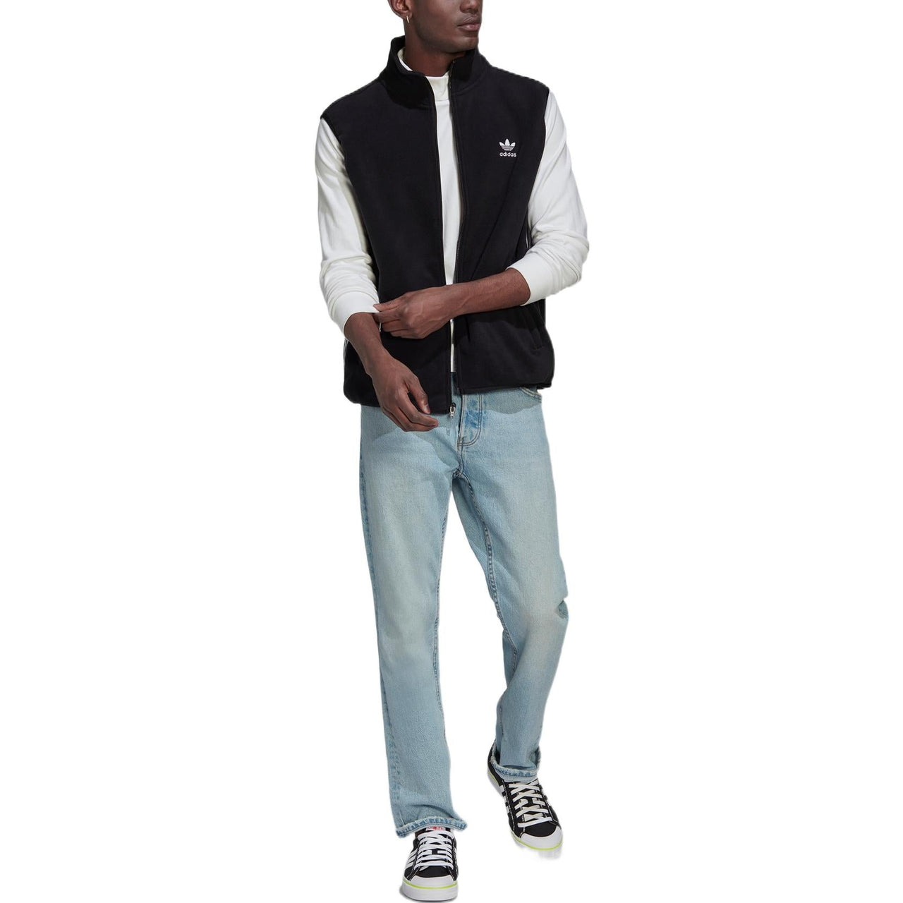 adidas Adicolor 3-Stripes Fleece Vest 'Black' HK7392