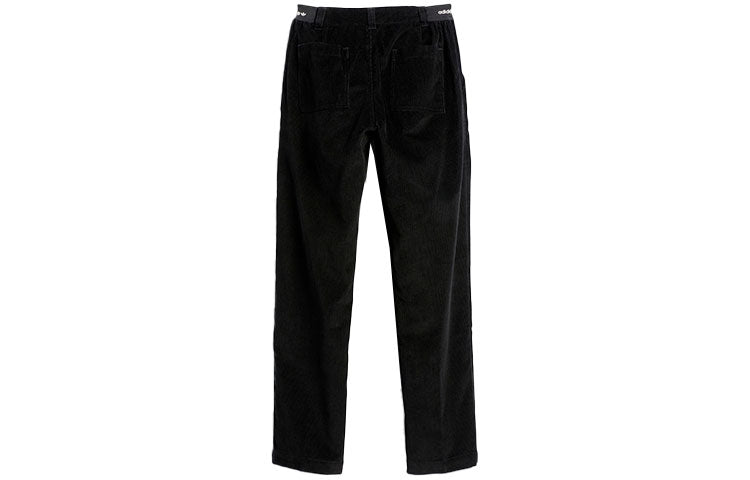 adidas Solid Color Corduroy Straight Sports Pants/Trousers/Joggers Black HC2201