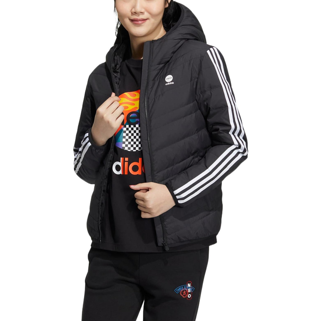 adidas Neo Essentials Down Jackets 'Black' HN4793