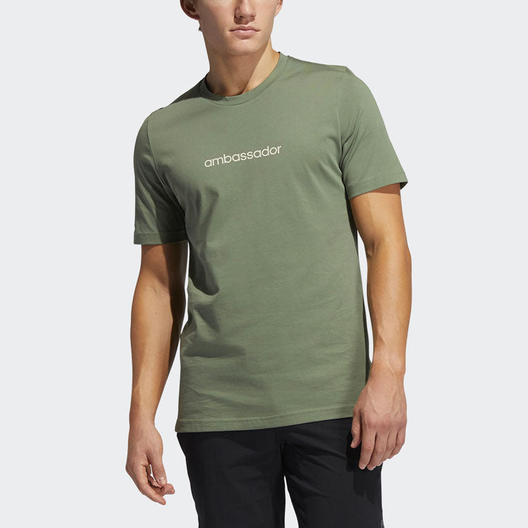 adidas Adcrs Grph T Alphabet Printing Round Neck Sports Short Sleeve Green GM1208