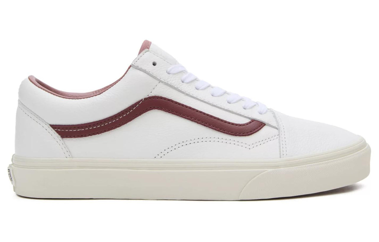 Vans Old Skool Premium Leather 'White Dark Red' VN0007NT7BF