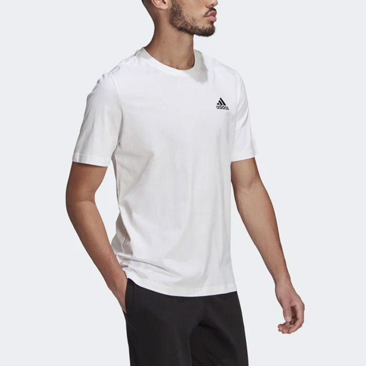 adidas Athleisure Casual Sports Running Training Round Neck Short Sleeve White GK9640