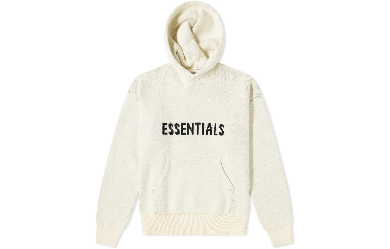 Fear of God Essentials FW21 Knit Logo Hoodie 'Buttercream' FOG-FW21-1229