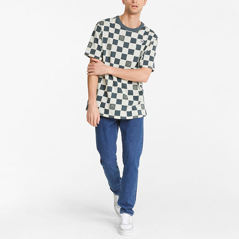PUMA Downtown Aop Tee 'White Blue' 535365-99