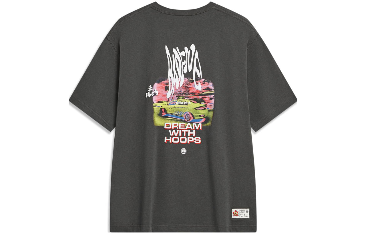 Li-Ning BadFive Graphic T-shirt 'Washed Black' AHST917-2
