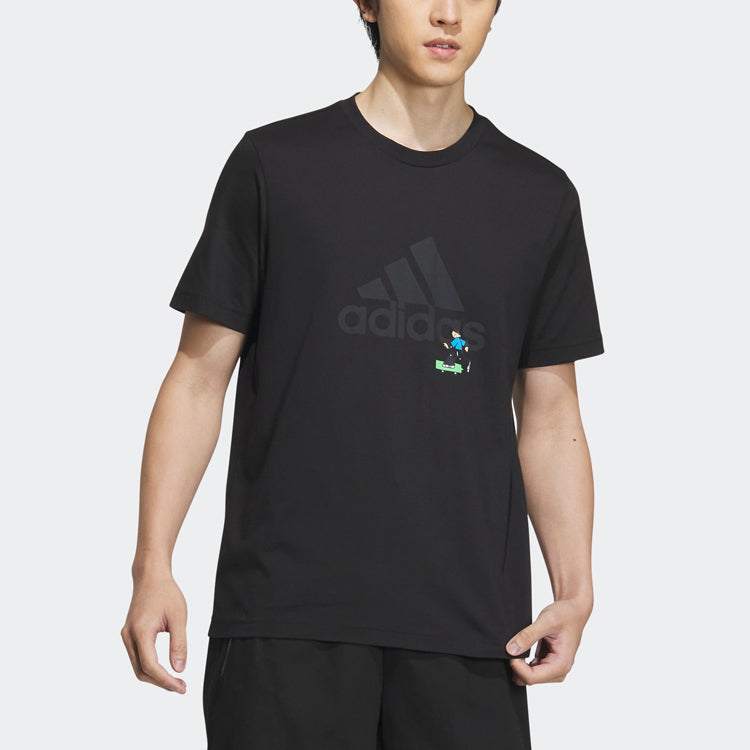 adidas Graphic Logo T-Shirts 'Black' IA8155