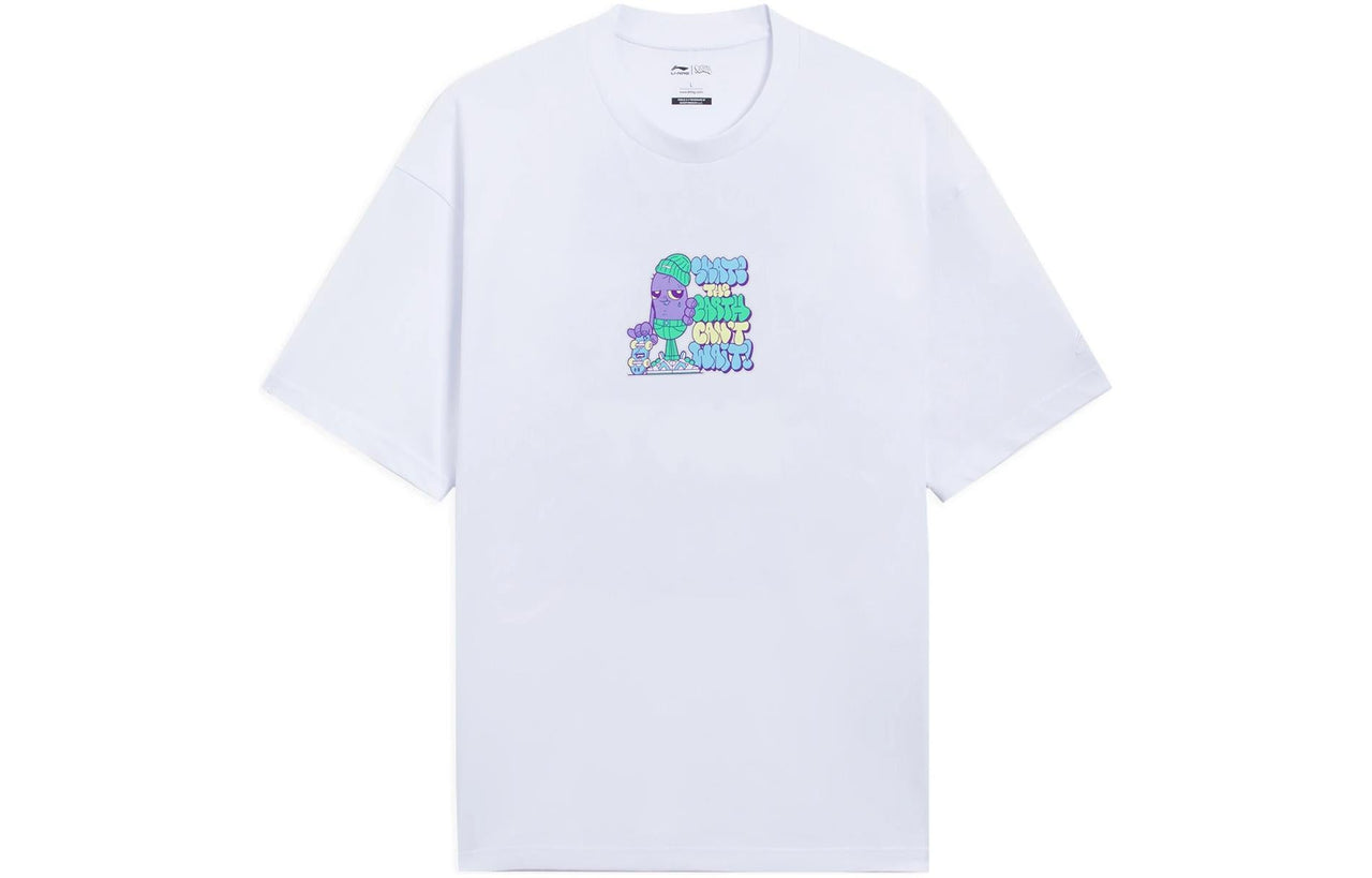 Li-Ning x Persue Cartoon Graphic Loose Fit T-shirt 'White' AHSS295-3