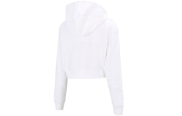 (WMNS) Nike Logo Printing Sports Training Casual Hooded Jacket White DM6064-100