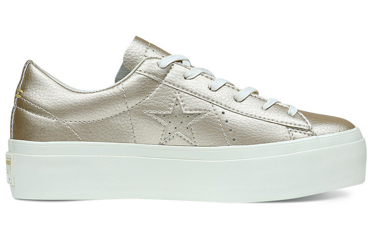 (WMNS) Converse One Star Platform Ox 'Light Gold' 559924C