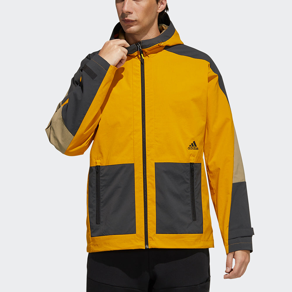 adidas Th Wv Block Jkt Colorblock Hooded Jacket Gold Color H40225