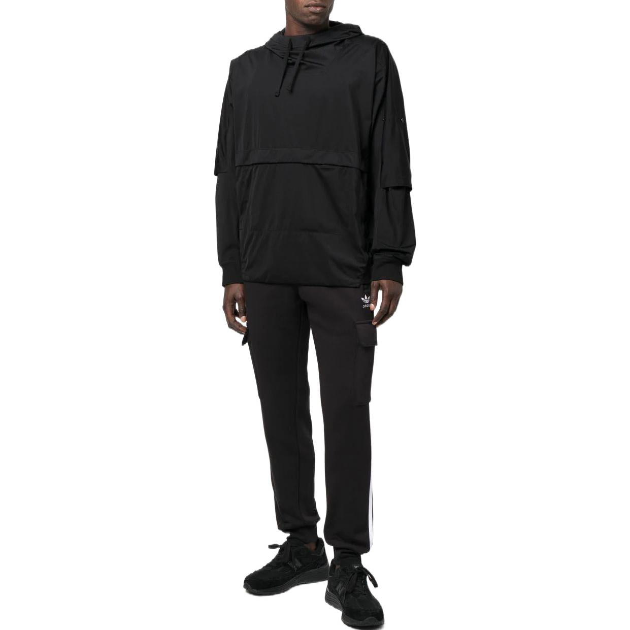 Men's adidas originals Solid Color Logo Printing Cargo Bundle Feet Sports Pants/Trousers/Joggers Black HK9689
