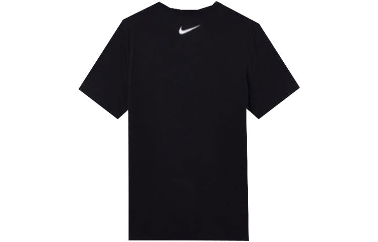 Men's Nike Printing Large Logo Casual Round Neck Short Sleeve Black T-Shirt DV3188-010