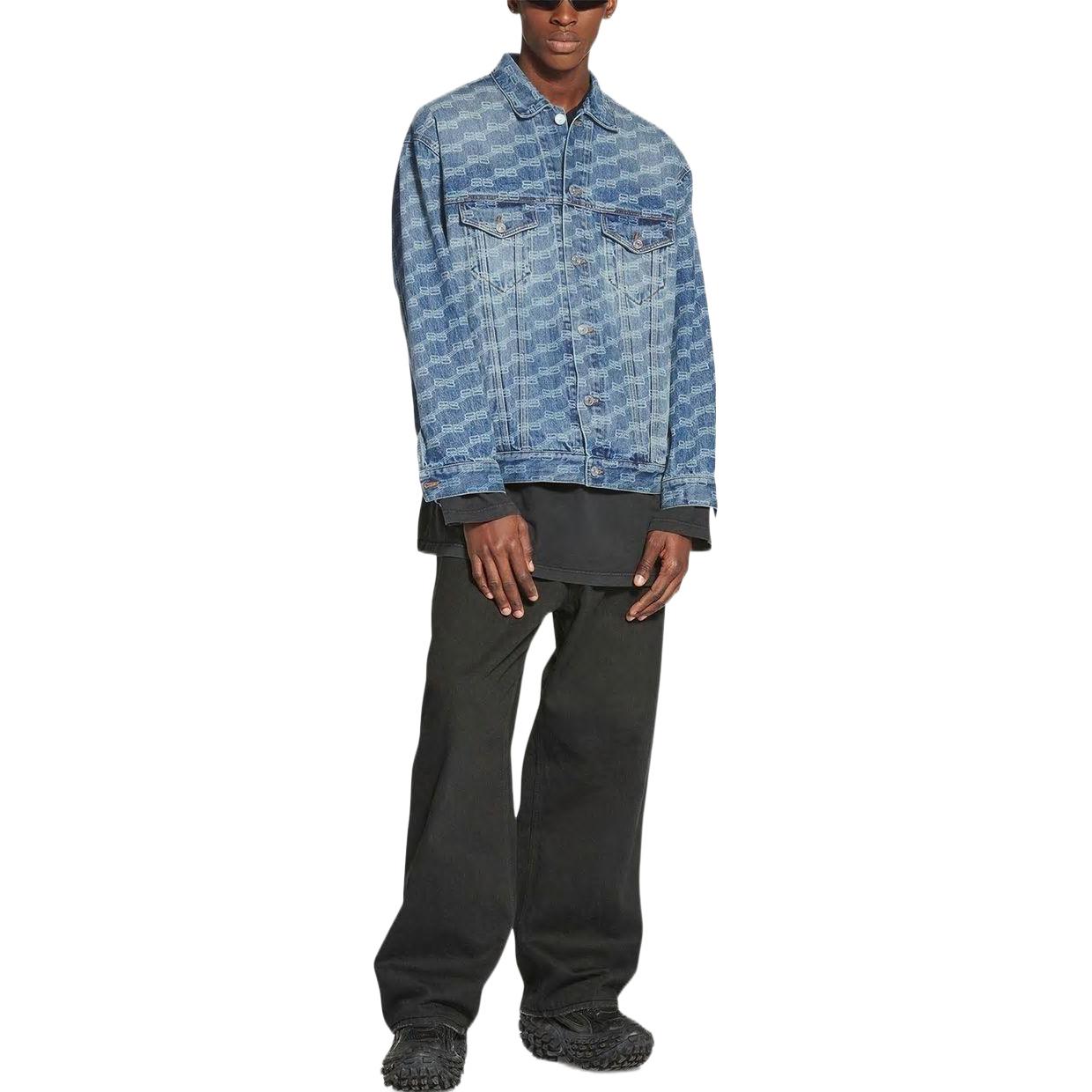 Balenciaga BB Monogram Large Fit Jacket 'Blue' 675208TMW374437