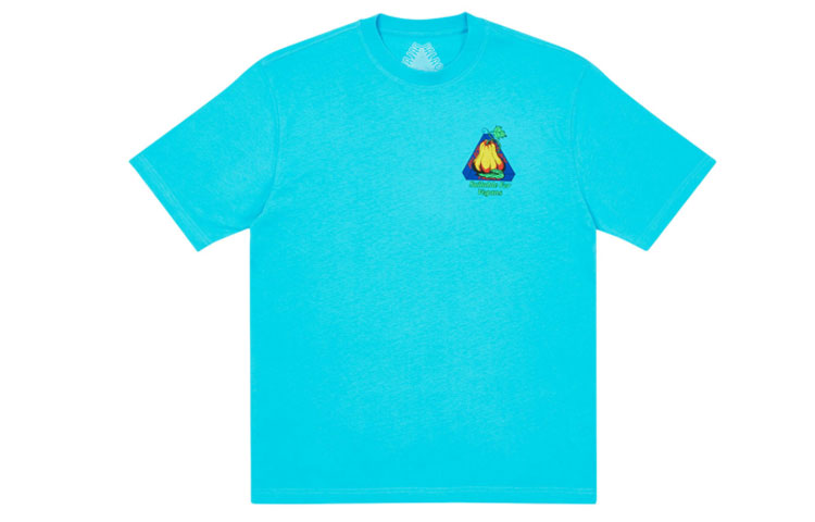PALACE Nein Cheese Nein Egg T-Shirt Blue Back Printing Short Sleeve Unisex P19TS301