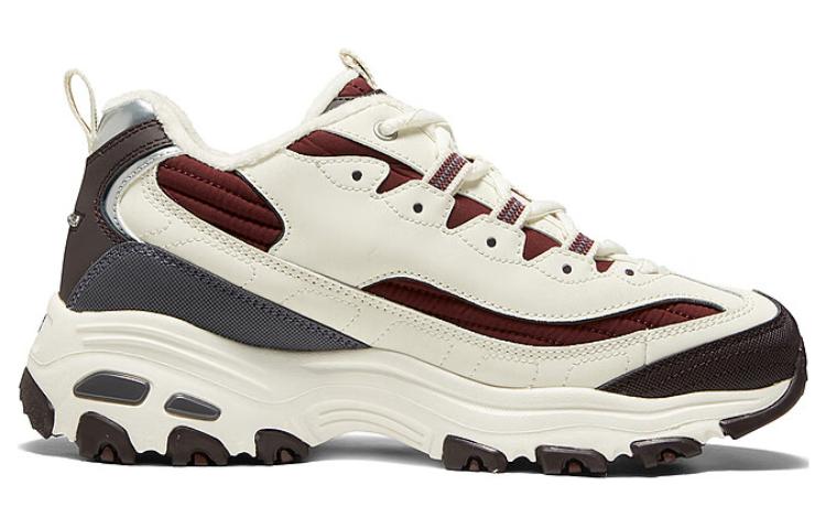 (WMNS) Skechers D'Lites Zip Along Shoes 'White Burgundy Grey' 896269-NTMT