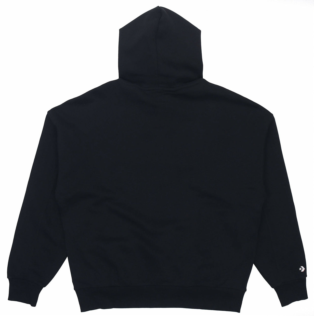 (WMNS) Converse Logo Embroidered Loose Fleece Hoodie Dark Black 10022349-A02