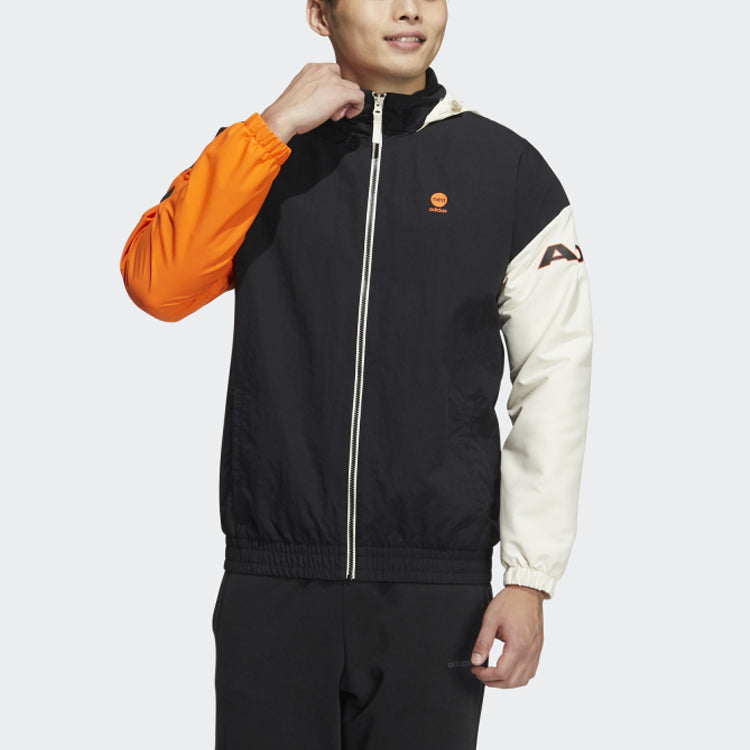 adidas neo M Sw Cb Wl Wb Contrasting Colors Sports Hooded Jacket Black HD4639