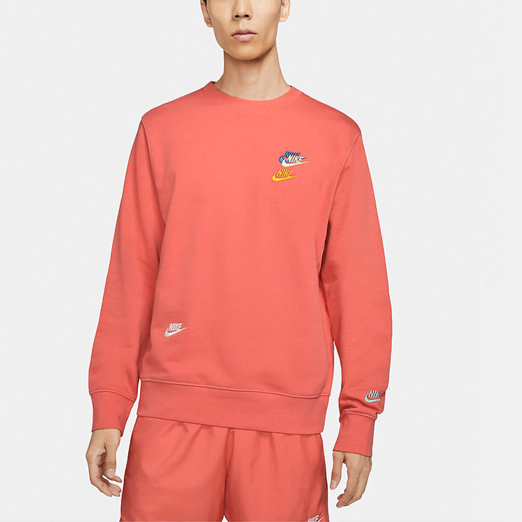 Nike Sportswear x French Terry Round Neck Pullover 'Orange Red' DJ6915-814