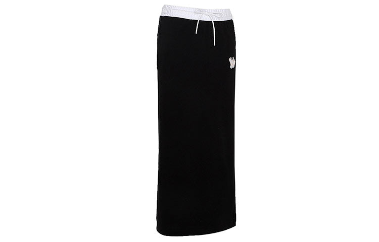 (WMNS) PUMA Logo Printing Half Body Long Skirt Black 532047-01