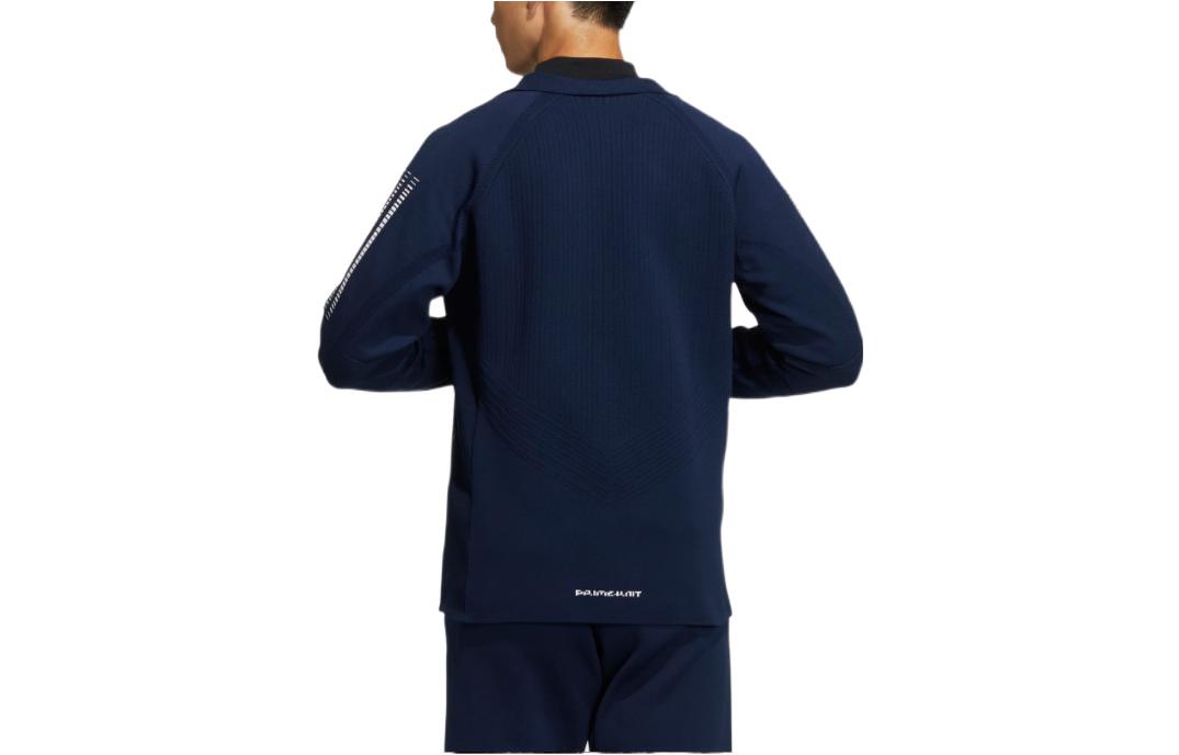 Men's adidas Taylored Jkt Stripe Lapel Zipper Cardigan Long Sleeves Jacket Dark Blue HG1664