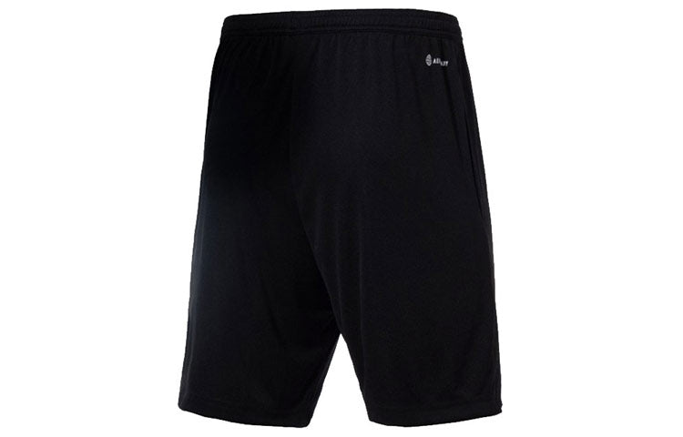 Men's adidas Ent22 Tr Sho Solid Color Logo Small Label Soccer/Football Sports Woven Shorts Black HB0575