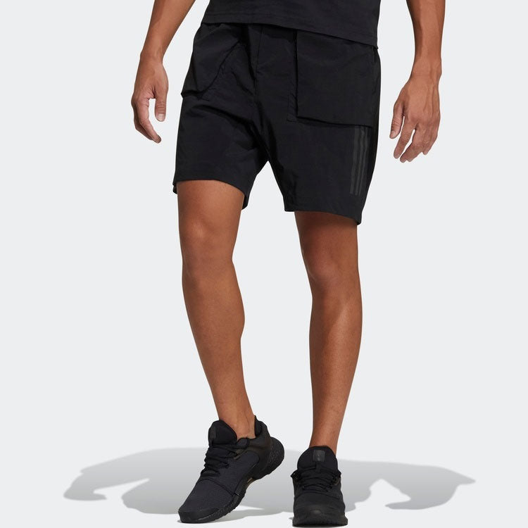 adidas M Tec Wv Sho Big Pocket Solid Color Sports Shorts Black GN0787
