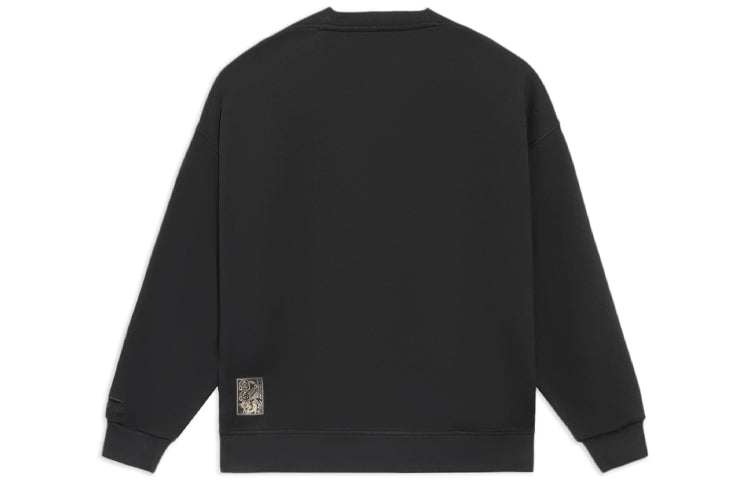 Li-Ning Sports Living Series CF Embroidered Pattern Loose Pullover 'Black' AWDS599-1