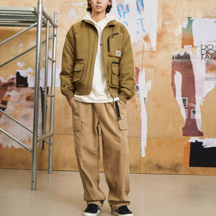Converse Short Down Bomber Jacket 'Olive Green' 10025251-A02