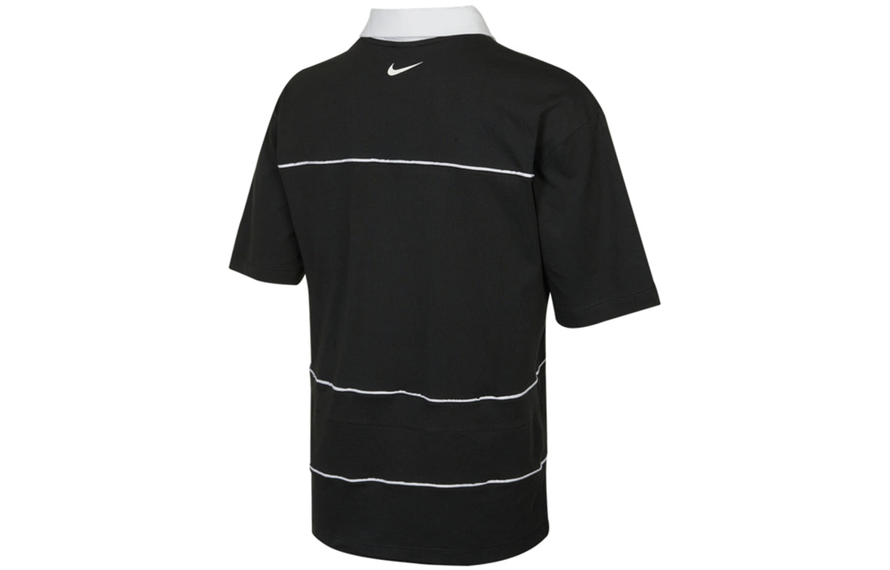 Nike Sportswear Contrasting Colors Athleisure Casual Sports Short Sleeve Polo Shirt Black DM7918-010