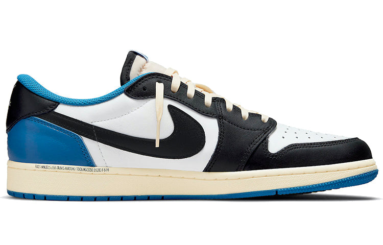 ⚡️ Fragment Design x Travis Scott x Air Jordan 1 Retro Low 'Sail Black Military Blue' DM7866-140