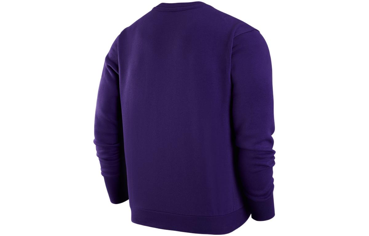 Nike NBA Los Angeles Lakers Courtside Casual Sports Printing Fleece Long Sleeves Purple DH9439-504