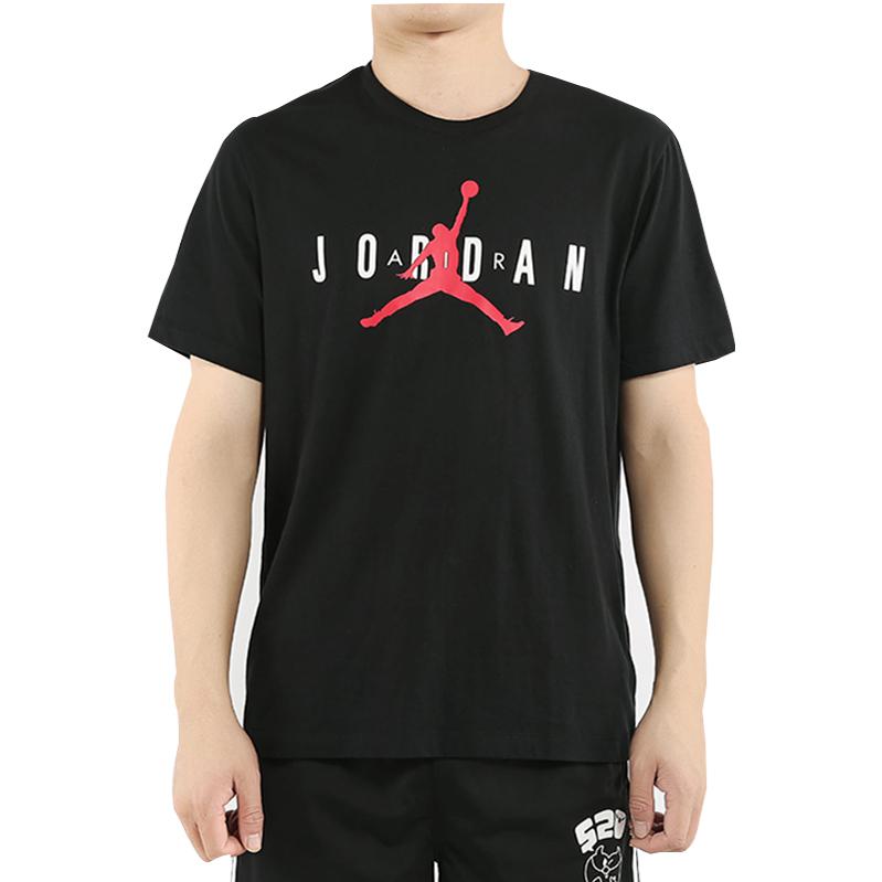 Men's Nike Logo Printing Pattern Round Neck Pullover Short Sleeve Black T-Shirt CJ9571-010