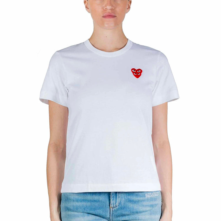 (WMNS) COMME des GARCONS PLAY Basic T-Shirt Red Family Heart 'White' AZ-T287-051-2