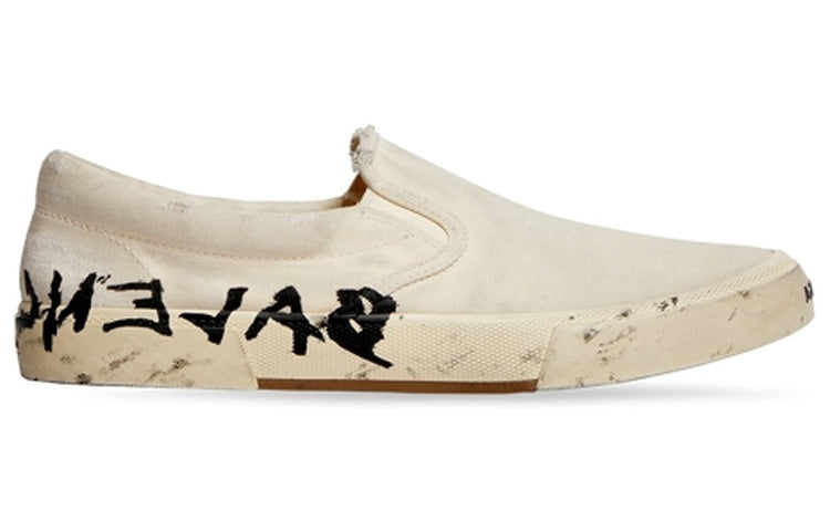 (WMNS) Balenciaga Paris Low Top Slip On Shoes 'Washed White Cotton' 710295W3RR59010