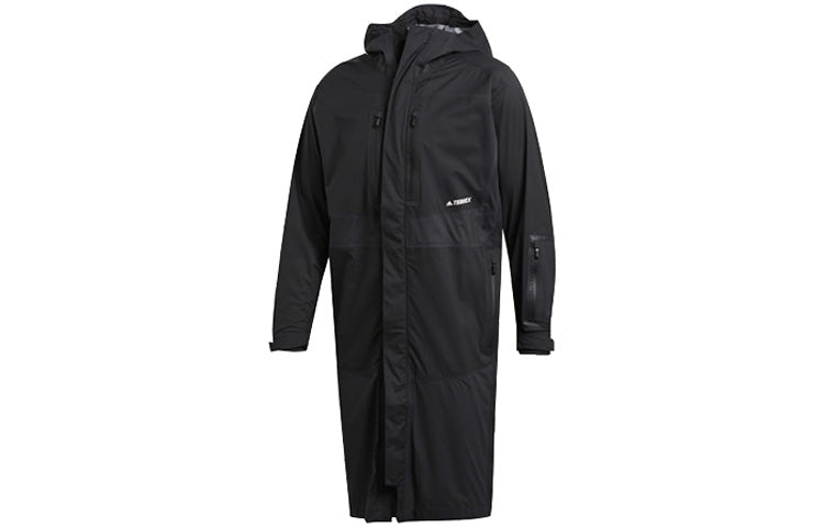 adidas Terrex_Wm 3L Jacket Casual Sports Long Hooded Jacket Black DU0810